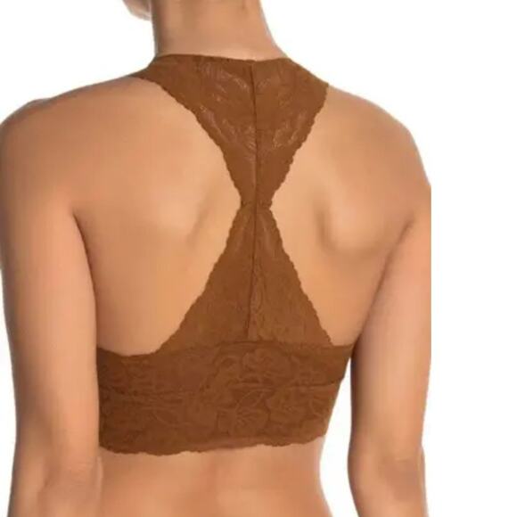 Free People Galloon Lace Racerback Bra in Copper Tan NWT Brand New - Picture 2 of 2